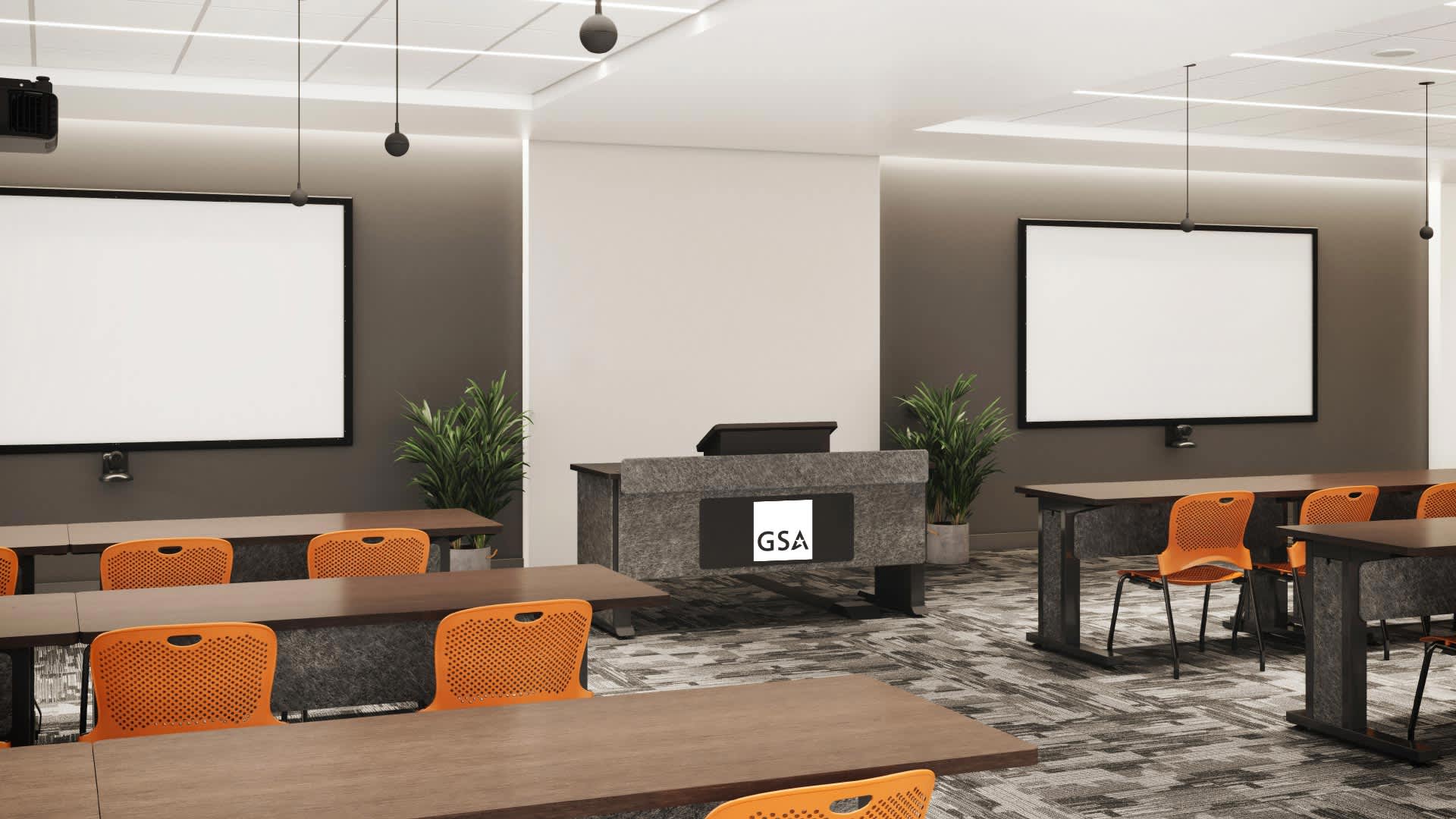 Courtroom with lectern