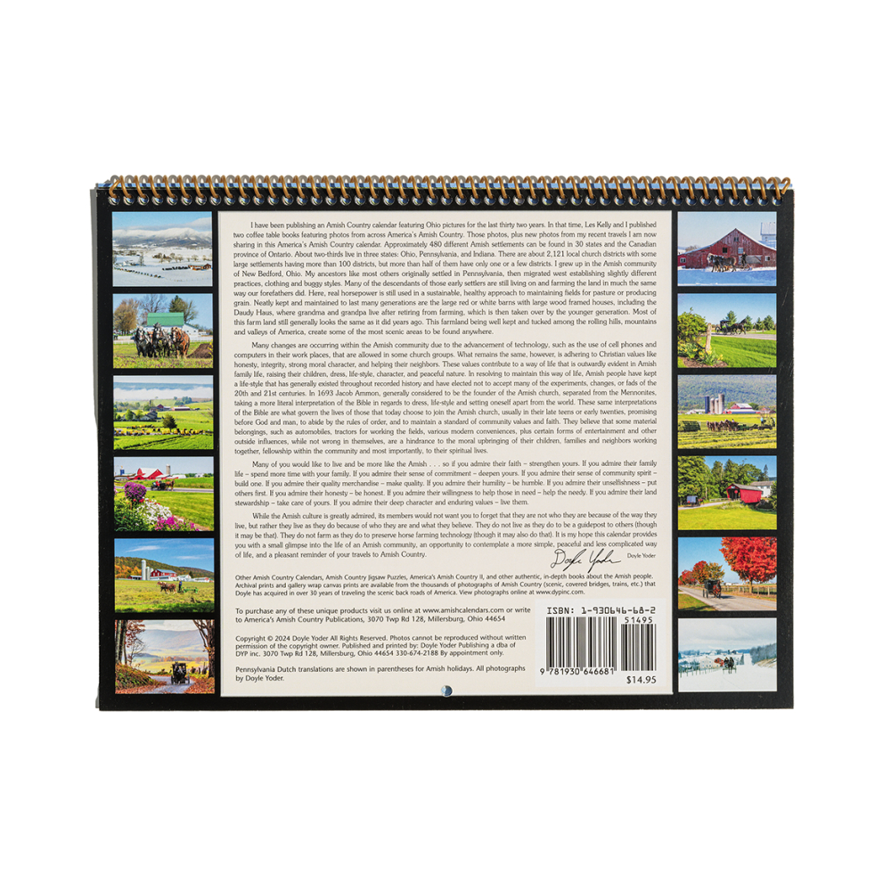America's Amish Country 2025 Wall Calendar Lehman's