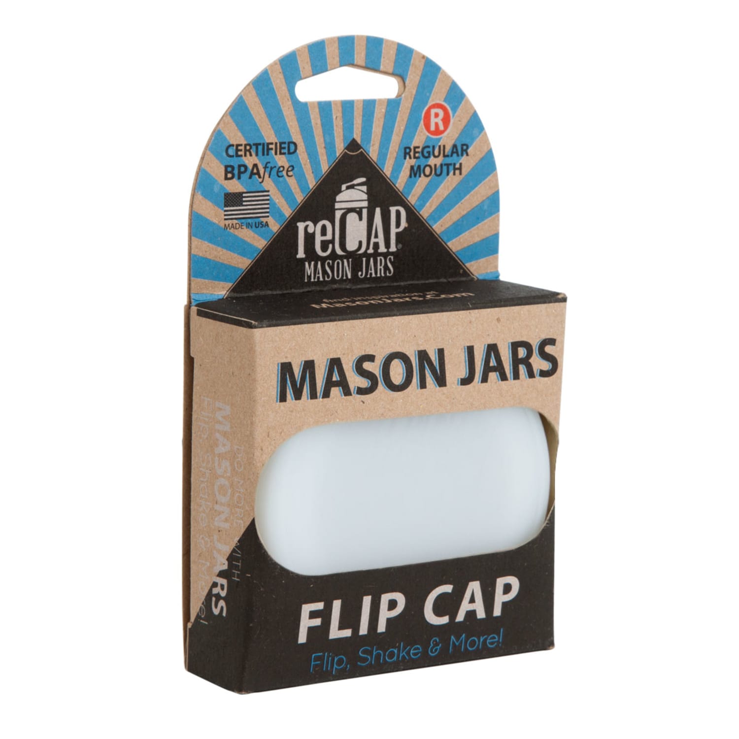 reCAP Mason Jar Lid Flip Cap, Reg Mouth, USA Made, Leak- Freezer-proof - Picture 11 of 18