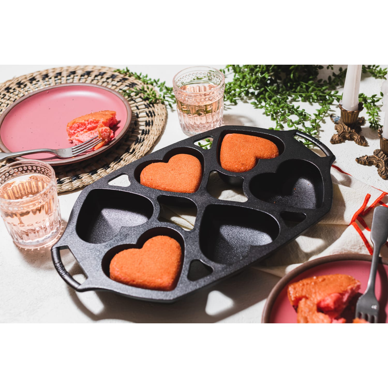 Lodge Cast Iron Heart Mini Cake Pan, USA Made Lehman's