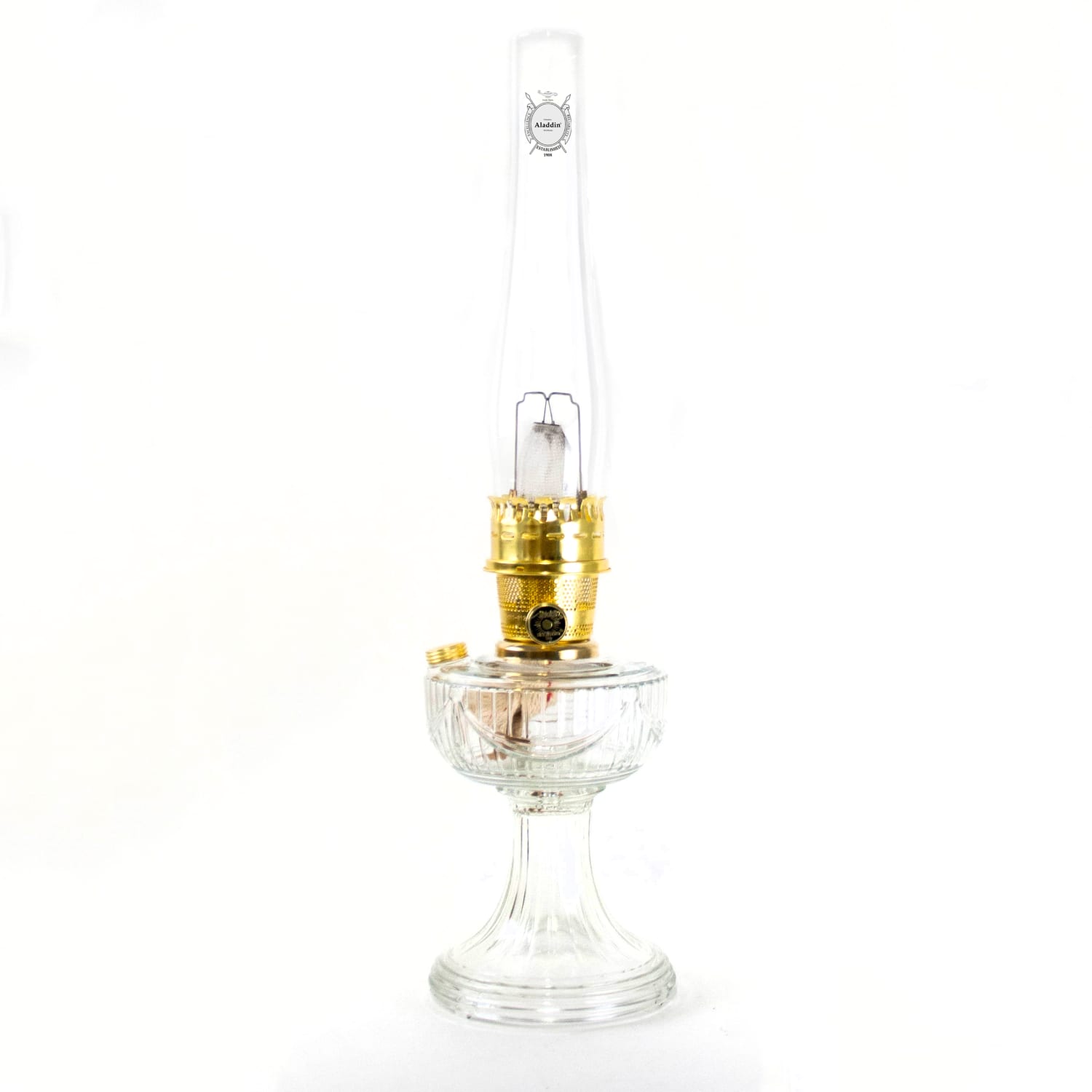 Aladdin Clear Lincoln Drape Oil Lamp | Lehman's