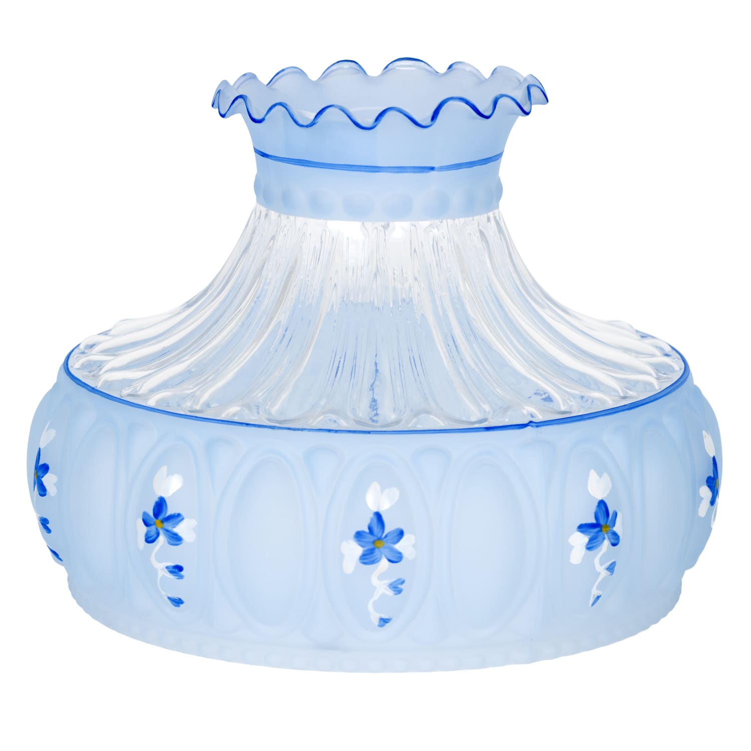 Aladdin Blue Meadow Glass Oil Lamp Shade | Lehman's