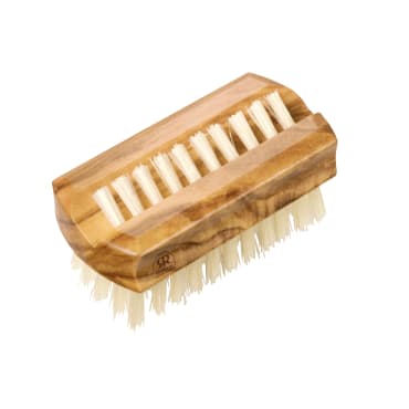 Travel Nail Brush - Beechwood Nail Cleaner with Light Bristles
