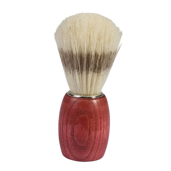 Classic Shaving Brush with Red Beechwood Handle - 3.7"
