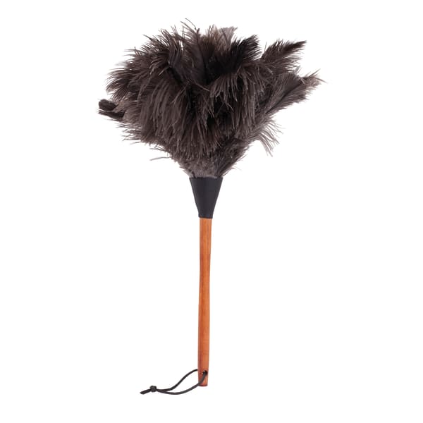 Ostrich Feather Duster with Wooden Handle - 19.7"