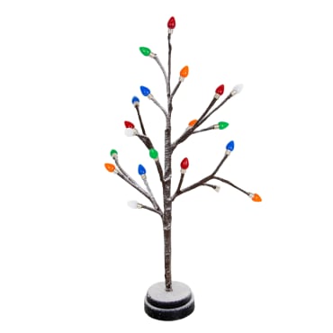 Lighted Holiday Tree with Colored Bulb Caps - 19.7