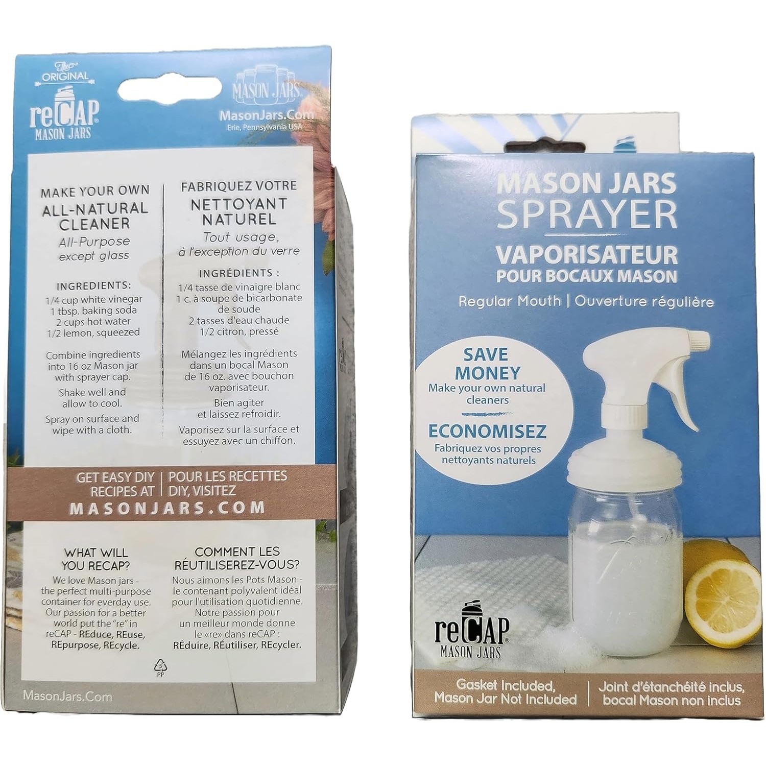 reCAP Mason Jar coperchio spray, bocca reg, made in USA, a prova di perdite e congelatore - Foto 12 di 13