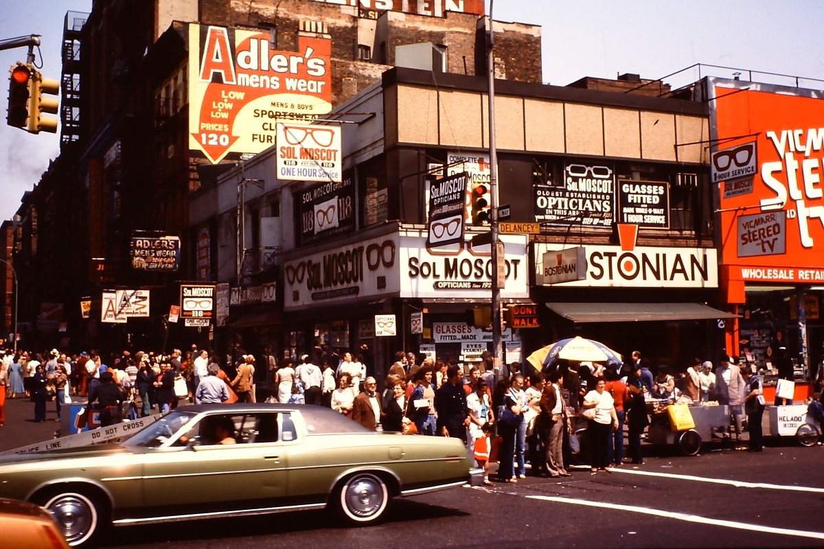 MOSCOT store on Orchard Street corner in 1976