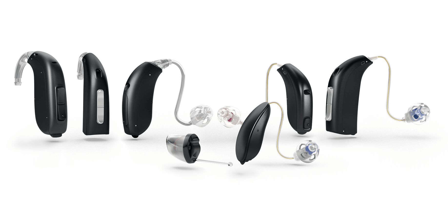 Different types of Oticon Hearing Aids.