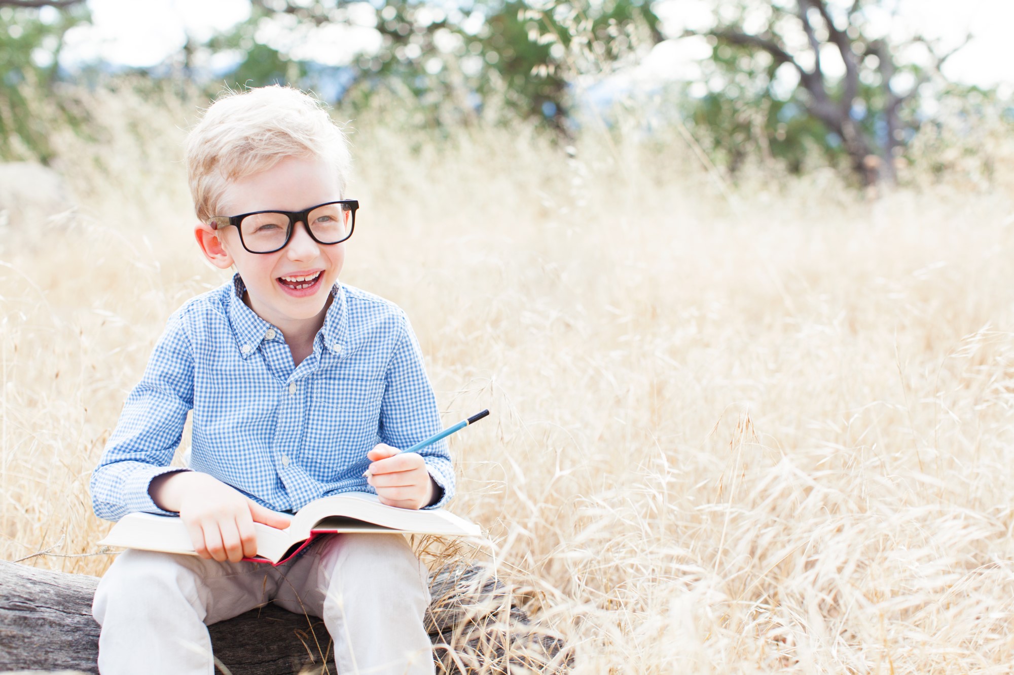 child in glasses