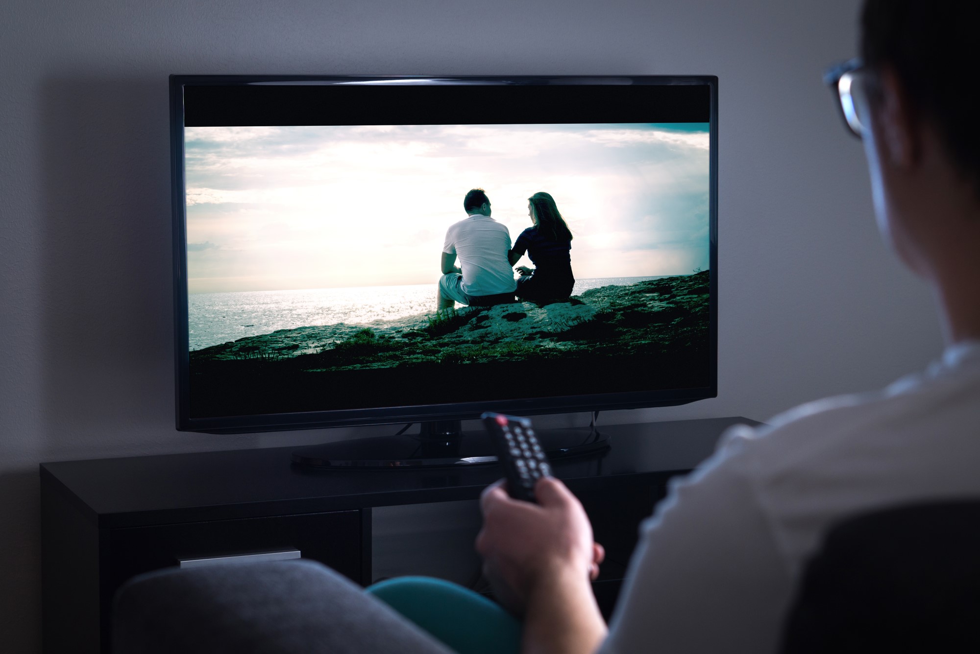 person watching television