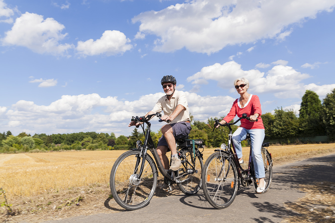 Elderly on bikes