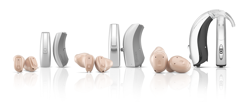 Various models of Widex Unique hearing aids.