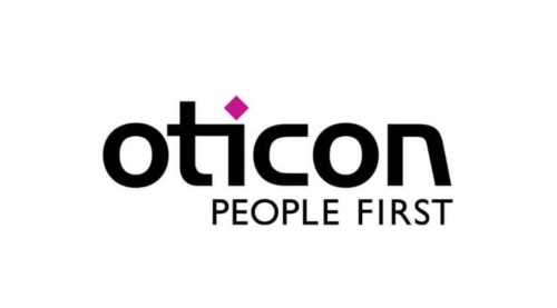 Oticon hearing aids brand logo.
