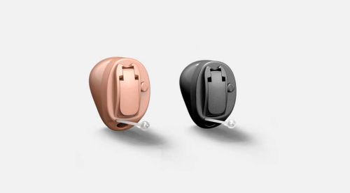 Oticon Own CIC style hearing aid, designed to fit completely in the canal for a discreet appearance.