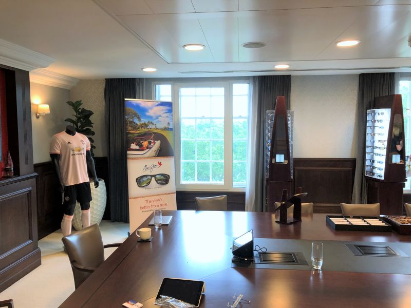 Maui Jim sponsorship at Manchester United Head Office