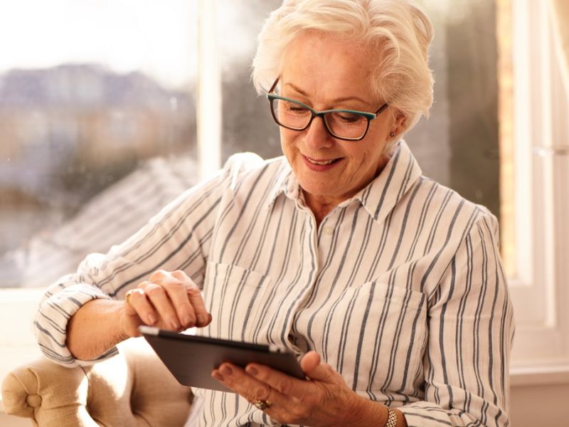 Woman using tablet