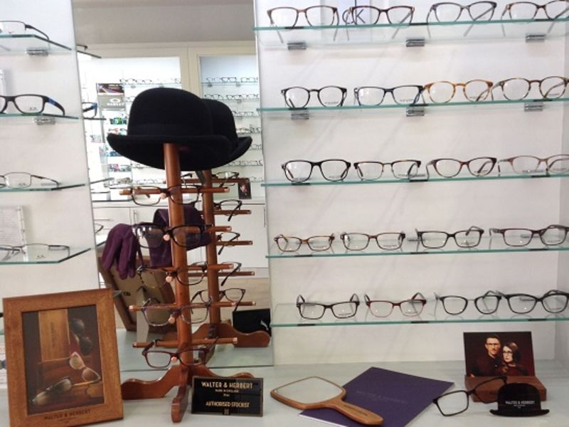 Walter and Herbert display of glasses