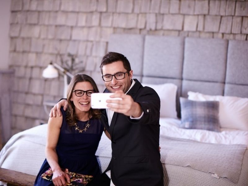 Couple taking selfie