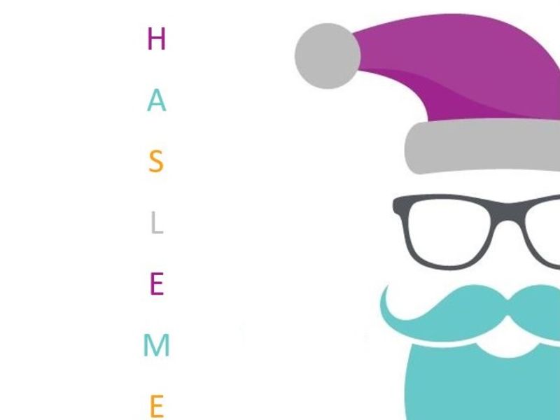 Haslemere text and see through Santa