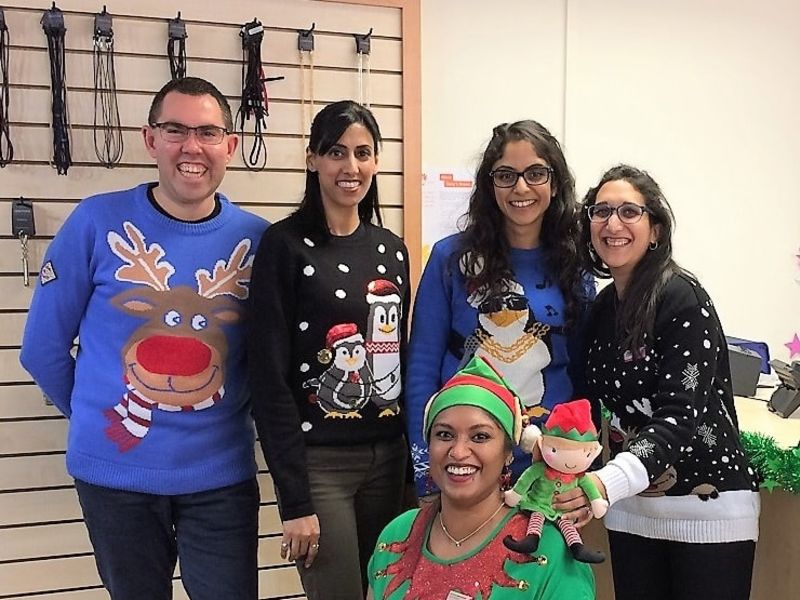 Leightons staff in Christmas jumpers