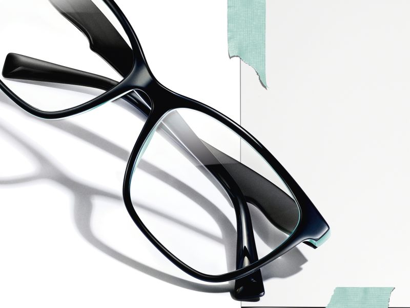 Tiffany glasses and sunglasses in shop window
