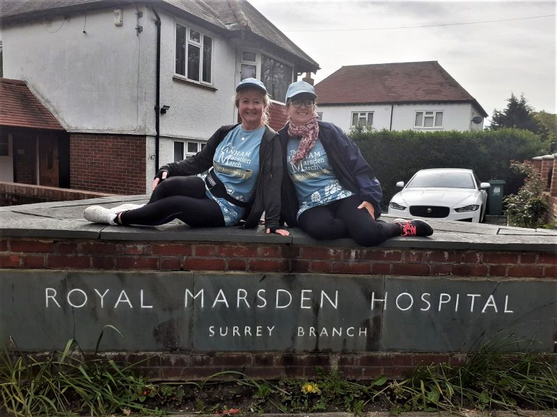 Suzanne and friend before the walk