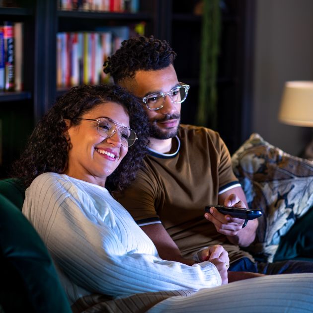 Couple watching tv