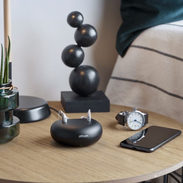 oticon opn s rechargeable on table