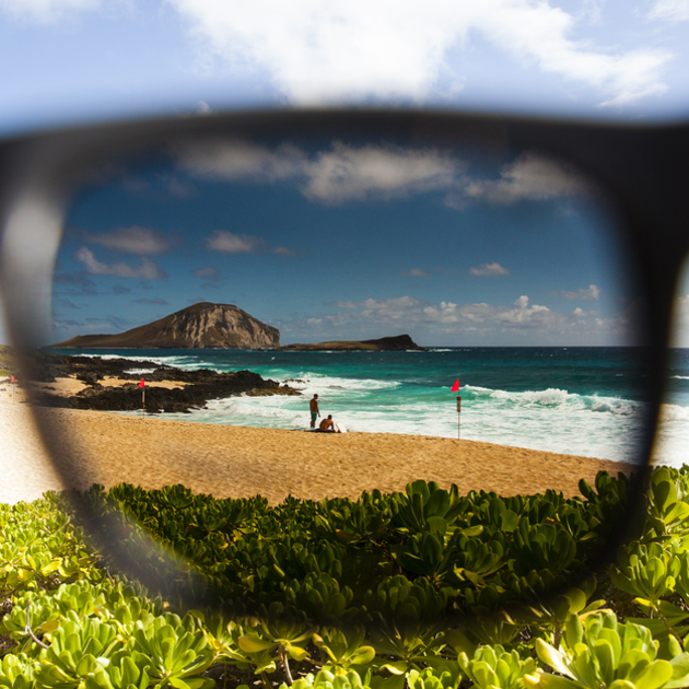 A landscape visible through Maui Jim sunglasses.