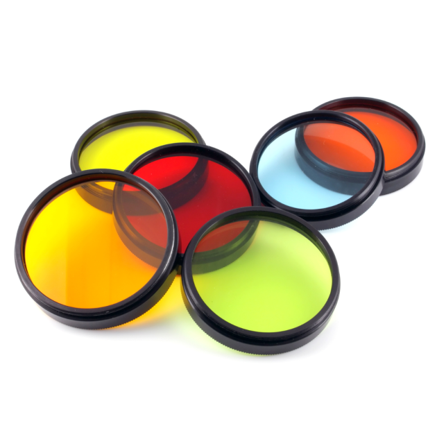 Several different coloured lenses.