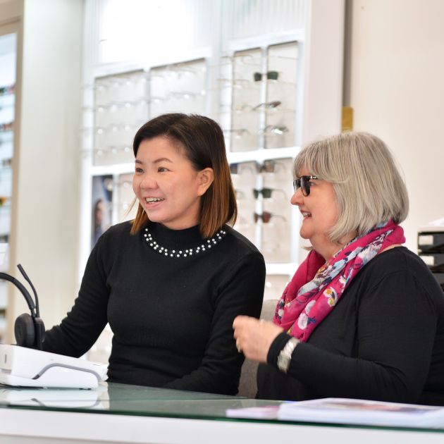 two people working in branch
