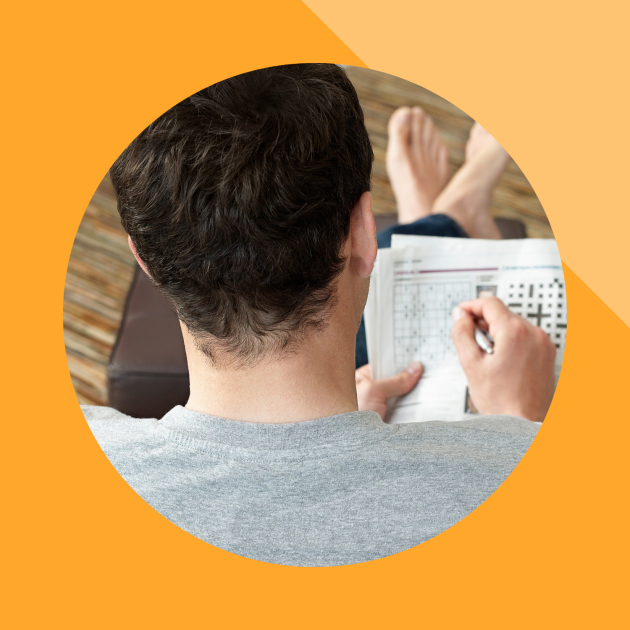 Man doing quiz