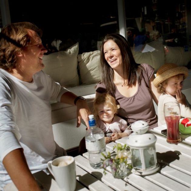 Family together at home