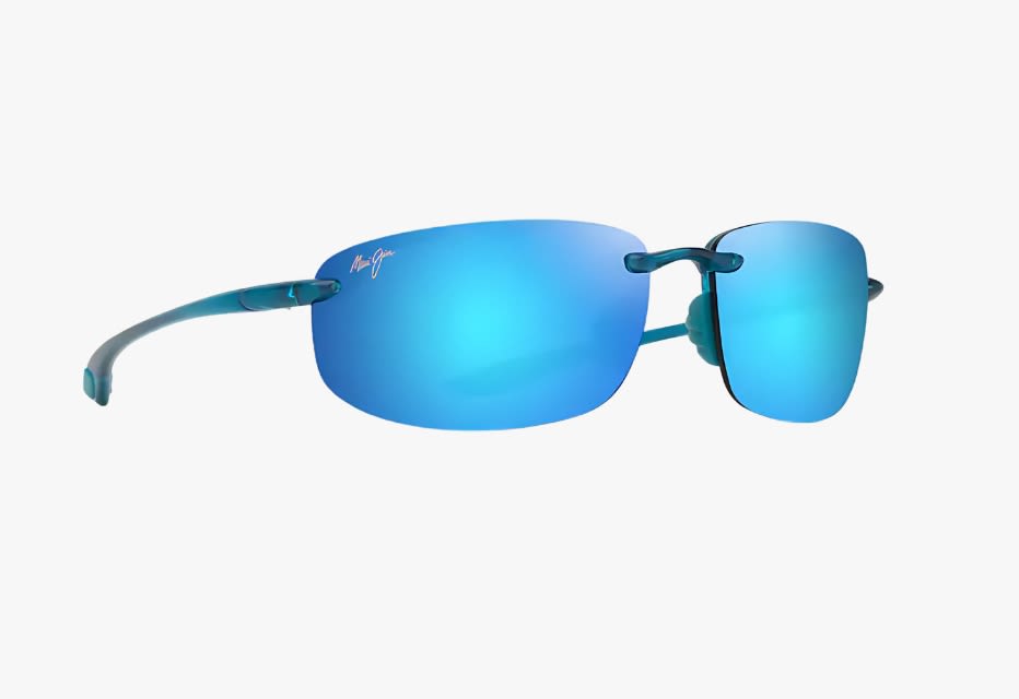 Maui Jim Ho’okipa sunglasses in Shiny Transparent Blue.