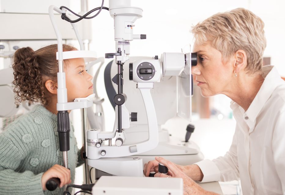 Child having an eye test.