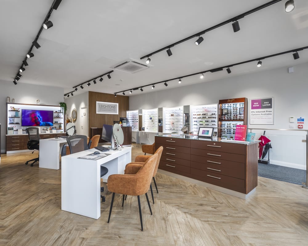 Raxworthy Visioncare, part of Leightons Opticians and Hearing Care, Christchurch branch interior.