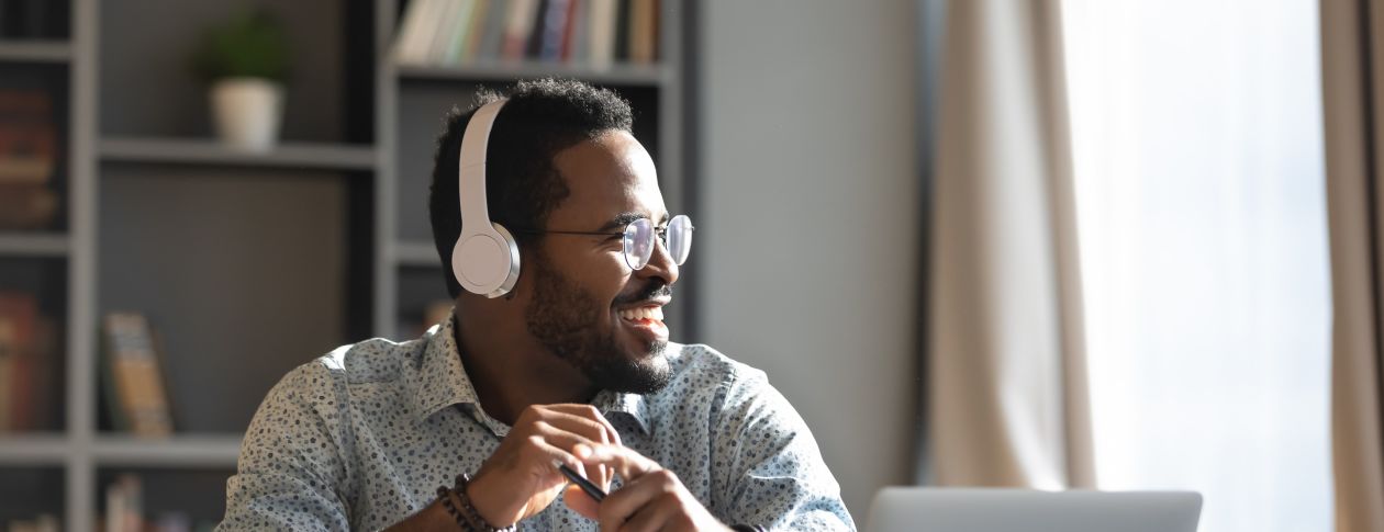 Man listening to headphones