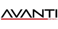 Avanti logo featuring the word 'Avanti' in black, underlined by a red line, with the word 'Design' in red on a white background.