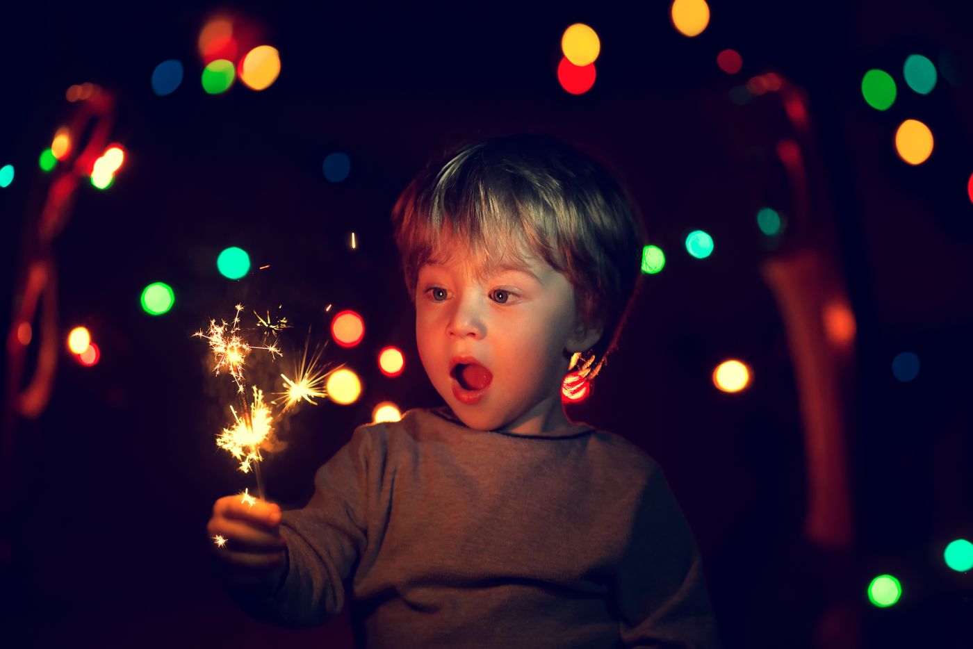 Child with sparkler