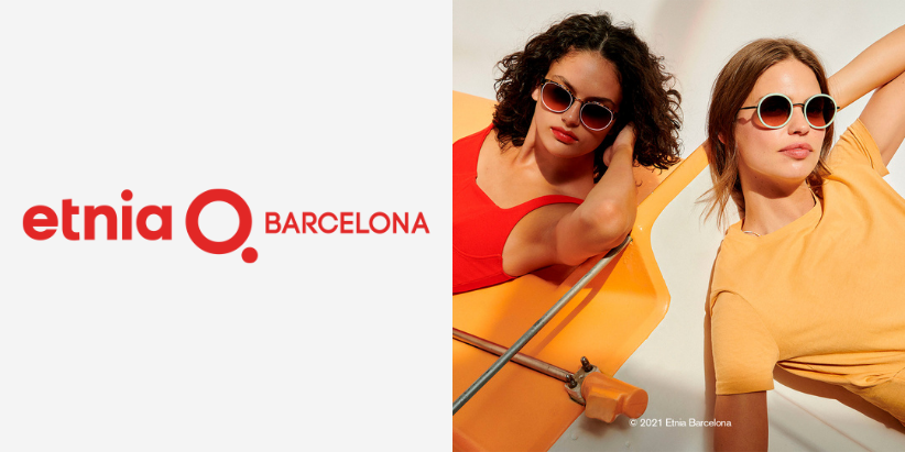 Banner with Etnia Barcelona logo and two models wearing shades.