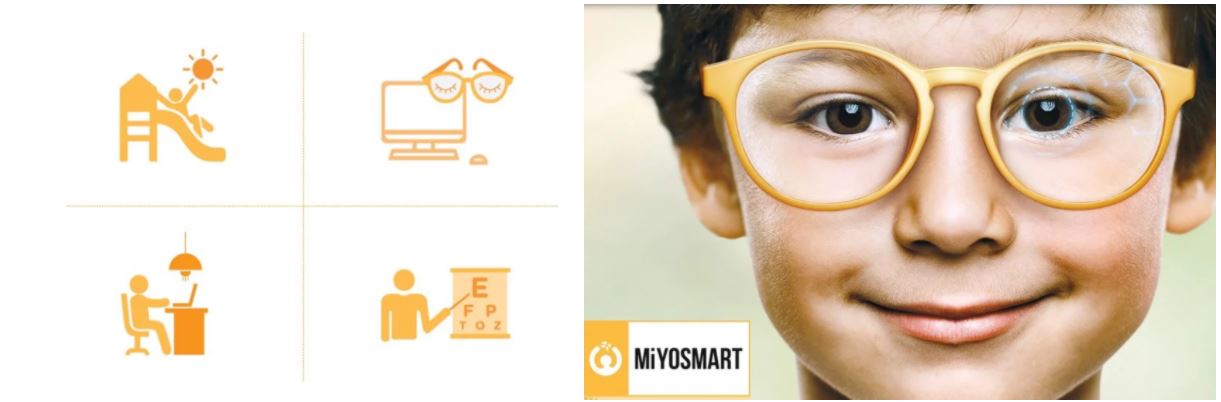 HOYA Corrective Lenses with young boy showing tech