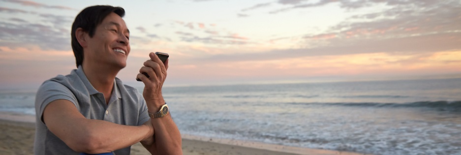 man talking into phone