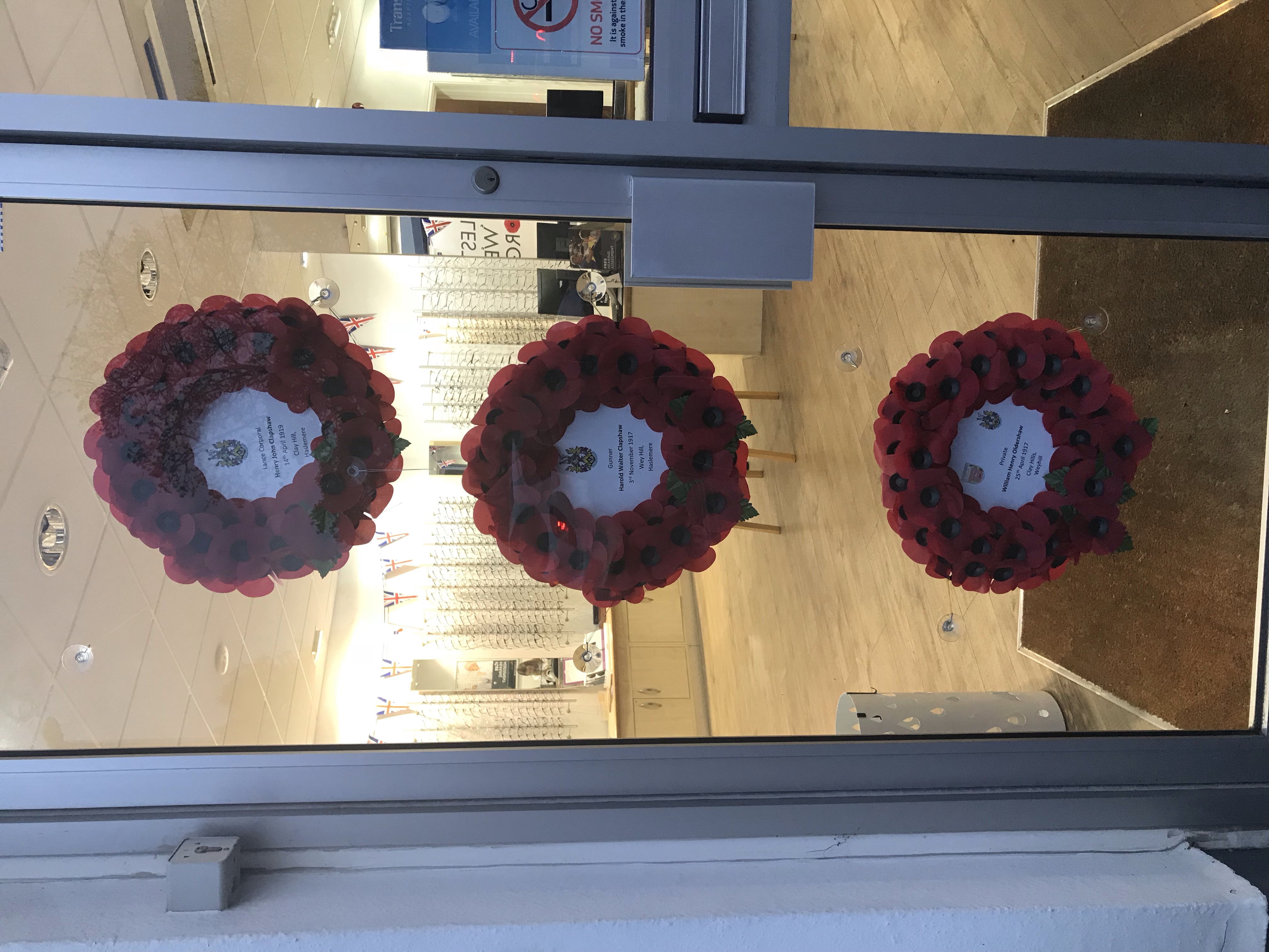 poppy wreaths in leightons haslemere