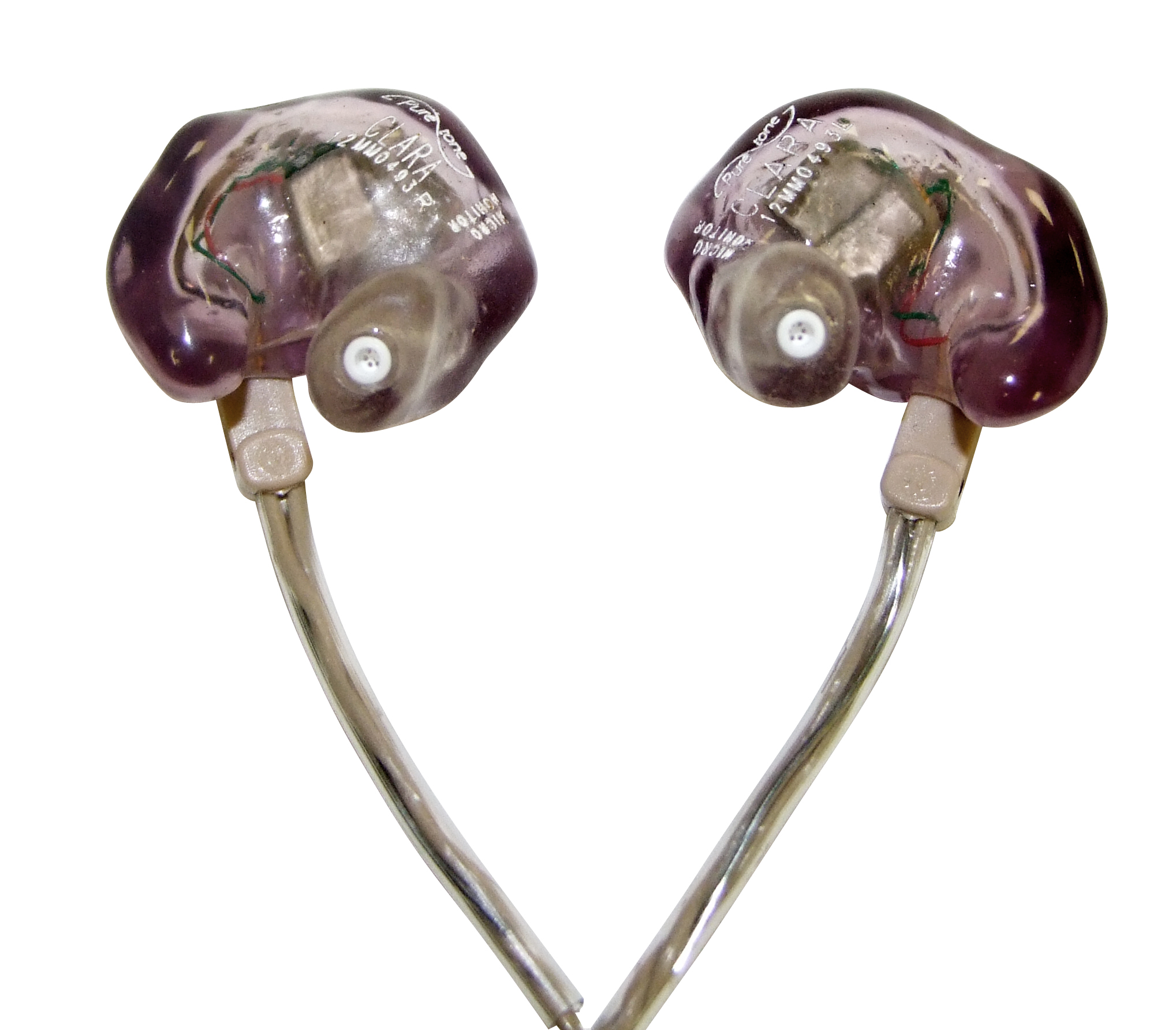 Custom-moulded in-ear monitors (earphones).