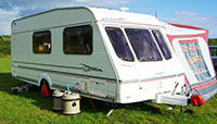 caravan with awning