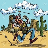cowboy running arrows