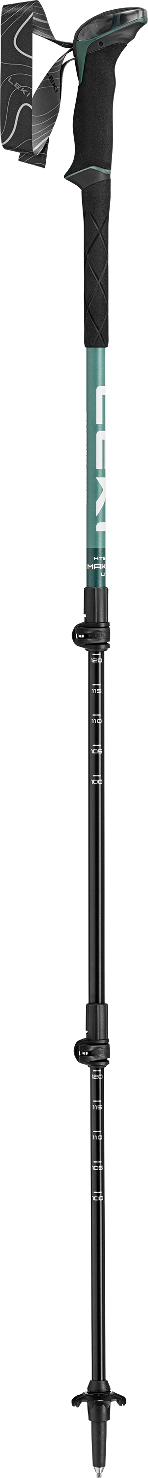 Bâton De Marche Leki Legend Fibre Carbone - Noir - Longueur Ajustable 90-120cm - Occasion
