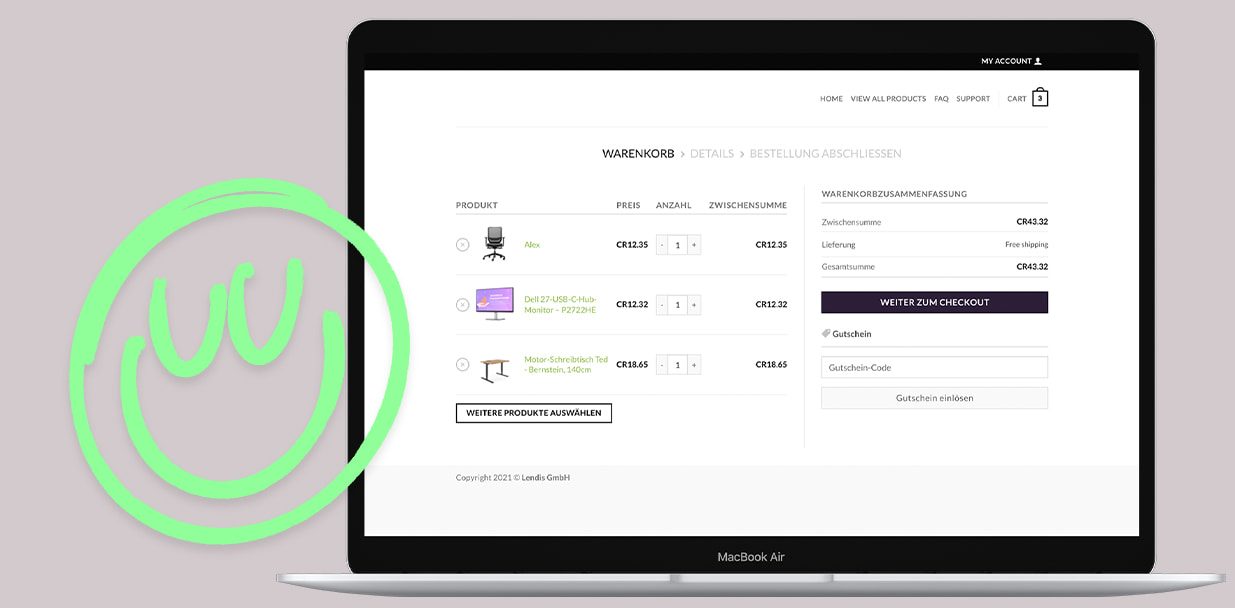Mitarbeiter ausstatten mit dem HO Shop von Lendis - unkomplizierte Produktauswahl & Bestellübersicht