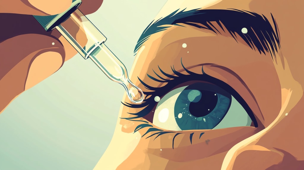 Person using an eye drop